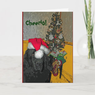 Festiva Tarjeta de Navidades de perros de Terranova