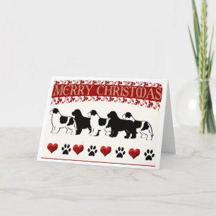 Festiva Tarjeta de Navidades de perros de Terranova