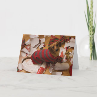 Festiva Tarjeta de Navidades de perros malos