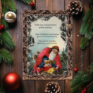 Festiva Tarjeta de Navidades de Personalizable de Papá Noe