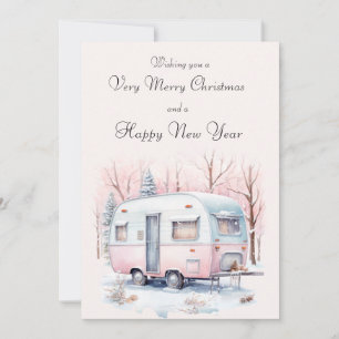 Festiva Tarjeta de Navidades de personalizable Retro Campe