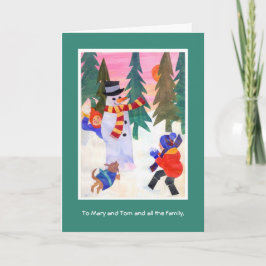Festiva Tarjeta de Navidades de personalizable - Snowman