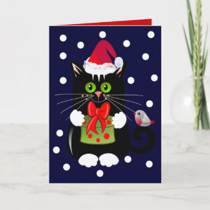 Festiva Tarjeta de Navidades de personalizado con Cat y Ro