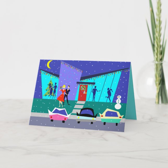 Festiva Tarjeta de Navidades de Personalizados de vacacion (Anverso)