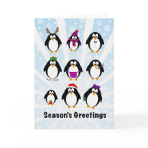 Tarjeta de Navidades de pingüinos
