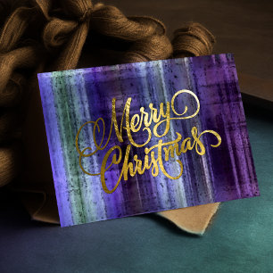 Festiva Tarjeta de Navidades de plástico púrpura de vacaci