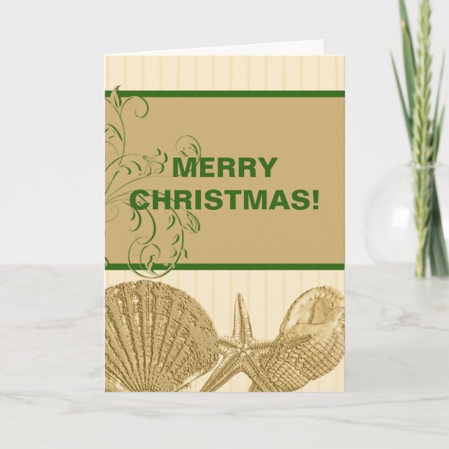 Festiva Tarjeta de Navidades de playa (Anverso)
