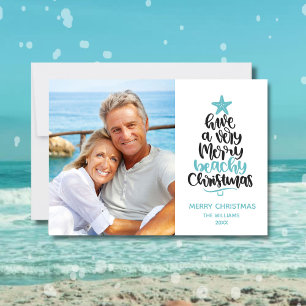 Festiva Tarjeta de Navidades de playa