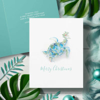 Tarjeta de Navidades de playa de tortugas marinas
