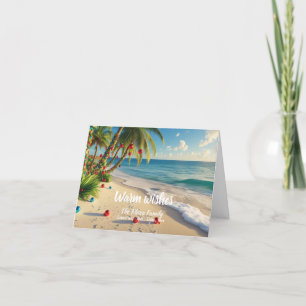 Festiva Tarjeta de Navidades de playa tropical - tarjeta d