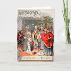 Festiva Tarjeta de Navidades de poema de rupert negro vint