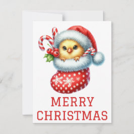 Festiva Tarjeta de Navidades de polluelos