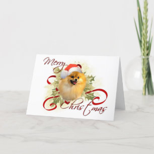 Festiva Tarjeta de Navidades de Pomerania