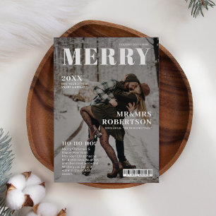 Festiva Tarjeta de Navidades de portada de revista moderna