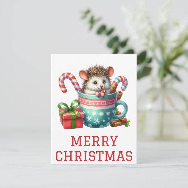 Festiva Tarjeta de Navidades de Possum para bebé lindo (Anverso de pie)