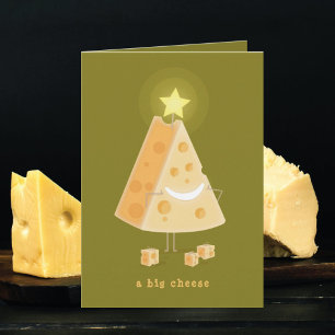 Festiva Tarjeta de Navidades de queso grande