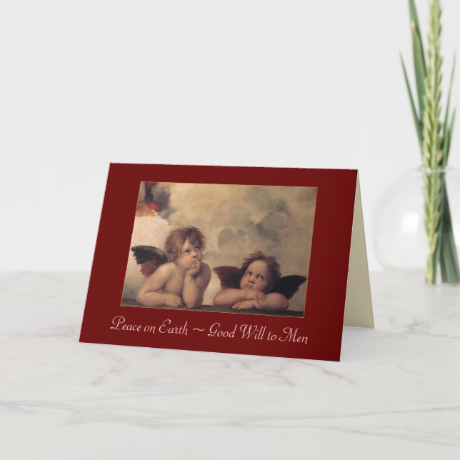 Festiva Tarjeta de Navidades de Raphael Cherubs (Anverso)