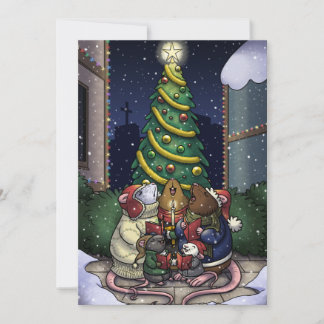 Festiva Tarjeta de Navidades de rata
