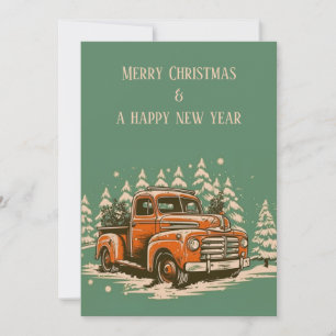 Festiva Tarjeta de navidades de recogida de naranjas