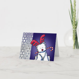 Festiva Tarjeta de Navidades de reno de Westie