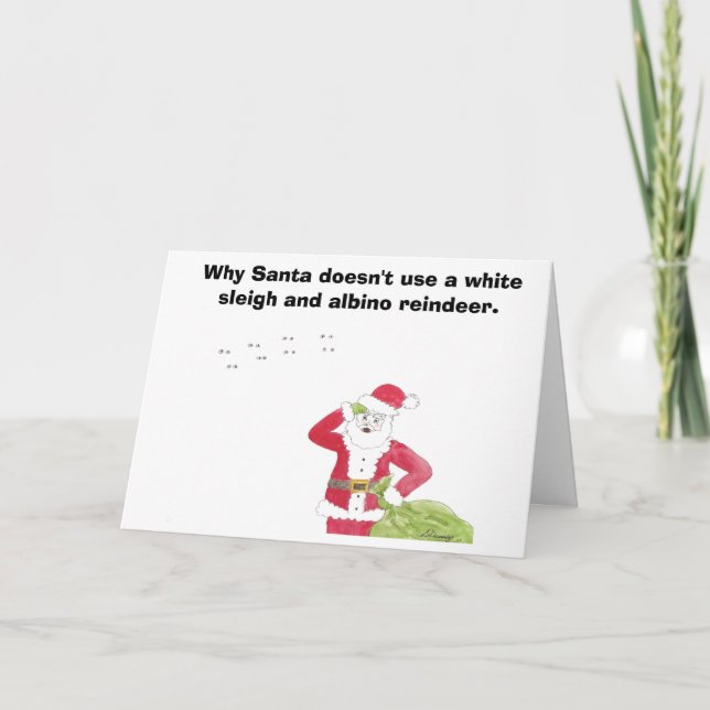 Festiva Tarjeta de Navidades de renos albinos (Anverso)