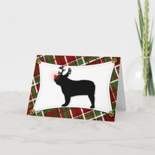 Festiva Tarjeta de Navidades de renos de Bulldog francés