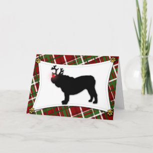 Festiva Tarjeta de Navidades de renos de Bulldog inglés