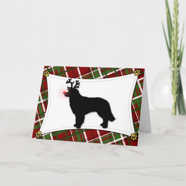 Festiva Tarjeta de Navidades de renos de Hovawart (Anverso)