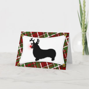 Festiva Tarjeta de Navidades de renos de Pembroke Welsh Co