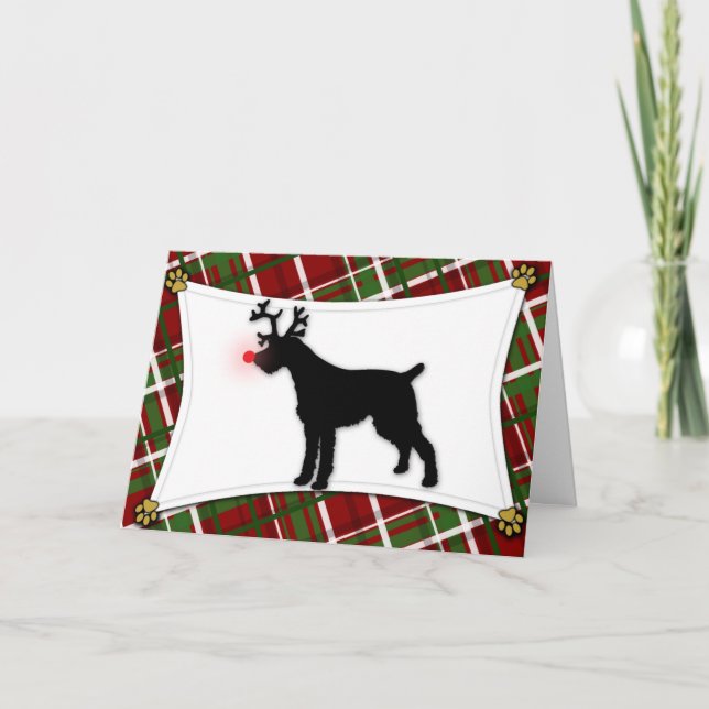 Festiva Tarjeta de Navidades de renos de puntero con cable (Anverso)