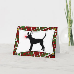 Festiva Tarjeta de Navidades de renos de Walker Coonhound