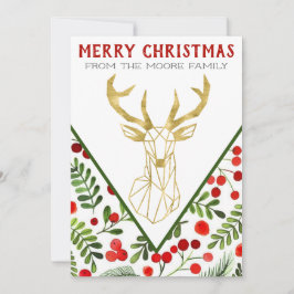 Festiva Tarjeta de Navidades de renos geométricos
