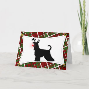 Festiva Tarjeta de Navidades de renos hound afganos