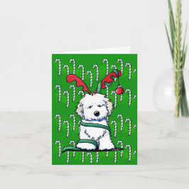 Festiva Tarjeta de Navidades de renos kiniArt Havaneses