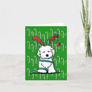 Festiva Tarjeta de Navidades de renos kiniArt Havaneses