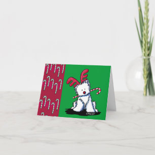 Festiva Tarjeta de Navidades de renos kiniArt Westie
