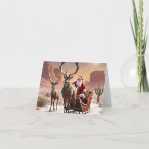 Festiva Tarjeta de Navidades de renos para el desierto de 