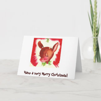 Festiva Tarjeta de navidades de renos retro