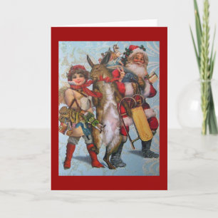 Festiva Tarjeta de Navidades de Reproducción de Vintage