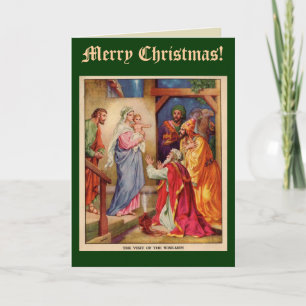 Festiva Tarjeta de Navidades de sabios, con verso de la Bi