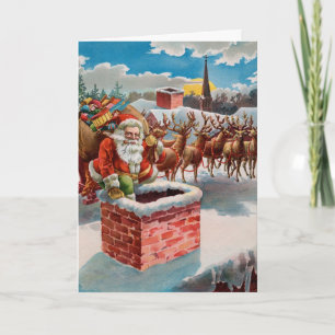 Festiva Tarjeta de Navidades de Santa