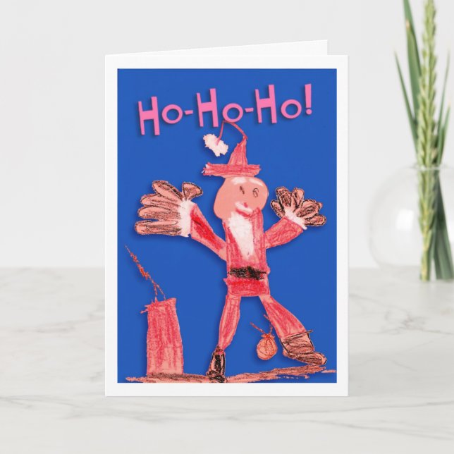 Festiva Tarjeta de Navidades de Santa (Anverso)