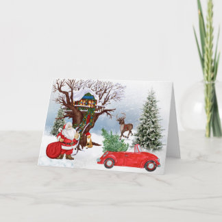Festiva Tarjeta de Navidades de Santa Claus