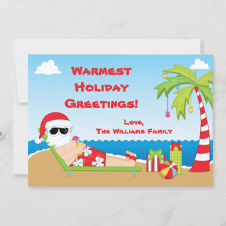 Festiva Tarjeta de Navidades de Santa Claus Beach