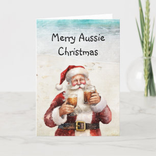 Festiva Tarjeta de Navidades de Santa Claus de Australia