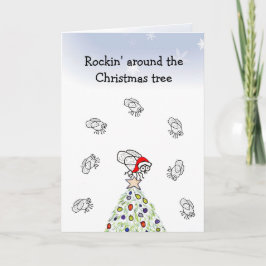 Festiva Tarjeta de Navidades de Santa Fly Rockin