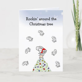 Festiva Tarjeta de Navidades de Santa Fly Rockin