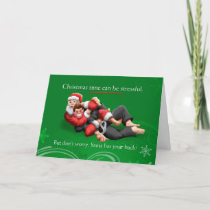 Festiva Tarjeta de Navidades de Santa Jiu Jitsu Choke