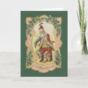 Festiva Tarjeta de Navidades de Santa Ocupada