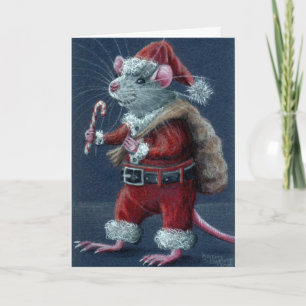 Festiva Tarjeta de Navidades de Santa Rat